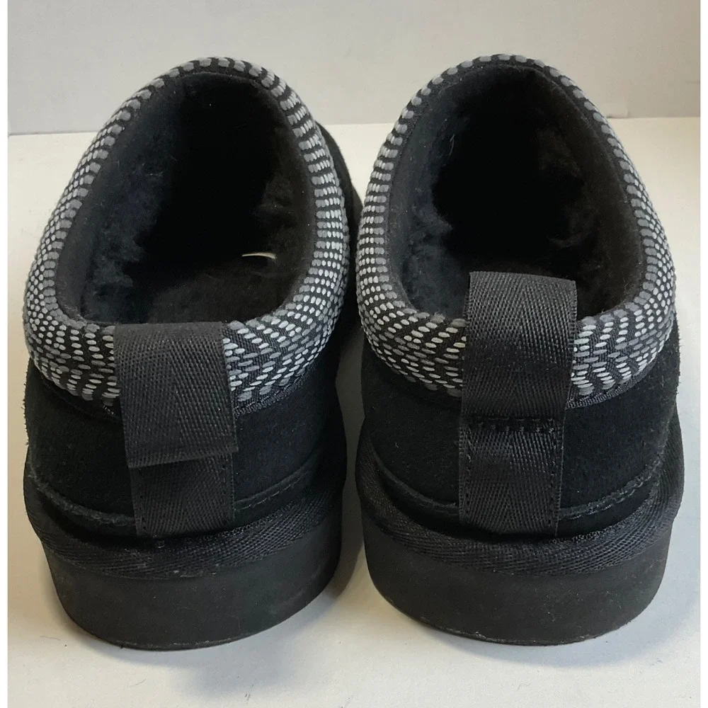 Koolaburra by UGG Tipton Mens Black Suede Faux Fur Lined Slippers Size 10